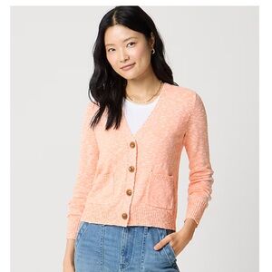 J. Crew Factory - NEW WITH TAGS, Beach cardigan sweater, Bright cantaloupe, XXS
